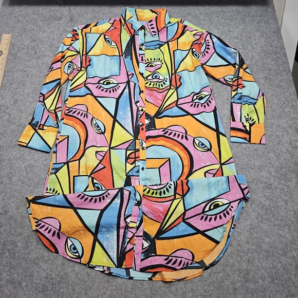 Live 4 Truth Dresses & Skirts - Live 4 Truth Colorful Wearable Art Button Up Midi Shirt Dress Size Large